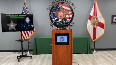 Santa Rosa, County, (FL) Sheriff Bob Johnson offered firearms training for local homeowners during a press conference about a repeat offender. (Photo: Facebook Live Screen Shot)
