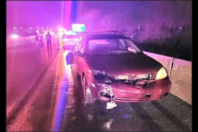 A Kaysville, UT, officer used his SUV to stop a wrong-way driver on I-15 early Friday morning. (Photo: Utah Highway Patrol)