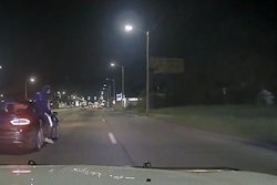 Detroit Police posted images captured by dashcam when a suspect fired at officers during a pursuit.