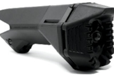 A spur on the butt-pad of the EvolvR catches on the shoulder straps of vests or gears to help shooters shoulder the weapon.