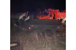 Shawano County (WI) Sheriff's deputies used a snowplow to end a pursuit involving an M35 Deuce and a Half truck Sunday. (Photo: Shawano County SO/Facebook)