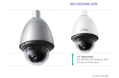 The PTZ cameras benefit from a new modern design in a smaller form factor that is similar in size to many dome cameras.