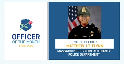 Officer Matthew J.T. Flynn, of the Massachusetts Port Authority Police Department, has been named as the NLEOMF Officer of the Month for April 2022.