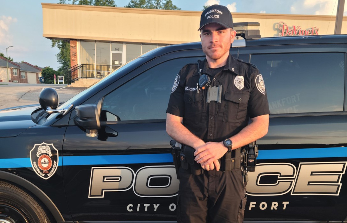 Officer Anthony Catania, of the Frankfort Police Department, became the first officer to hit the streets in Kentucky through the M-2-LE program.