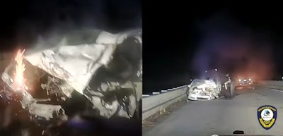 The Mount Pleasant Police Department released a video, taken from both the officer’s body-worn camera and the patrol unit’s dashcam, that shows when FTO Doug Richards rescued a woman as he was driving home after a duty shift.