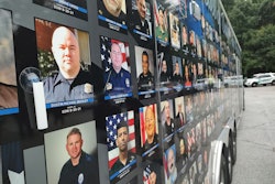 The images of North Augusta Department of Public Safety Officer Dustin Beasley and other officers lost in 2021 are incorporated into the design of the End of Watch Ride to Remember Trailer that is currently traveling the country visiting departments that lost officers.