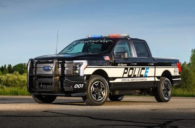 The F150 Lightning Pro SSV SSV combines the benefits of an electric powertrain with law enforcement-specific interior features of F-150 Police Responder.Photo: Ford Pro