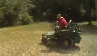 A deputy's body-worn camera captures a man trying to escape on a mower Saturday. Earlier this year, the same man jumped into a swamp to evade arrest.