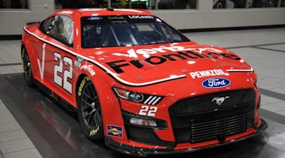 A new Verizon Frontline paint scheme on Team Penske’s No. 22 Ford Mustang, driven by Joey Logano, will debut at the July 24 NASCAR Cup Series race at Pocono Raceway in Long Pond, PA.
