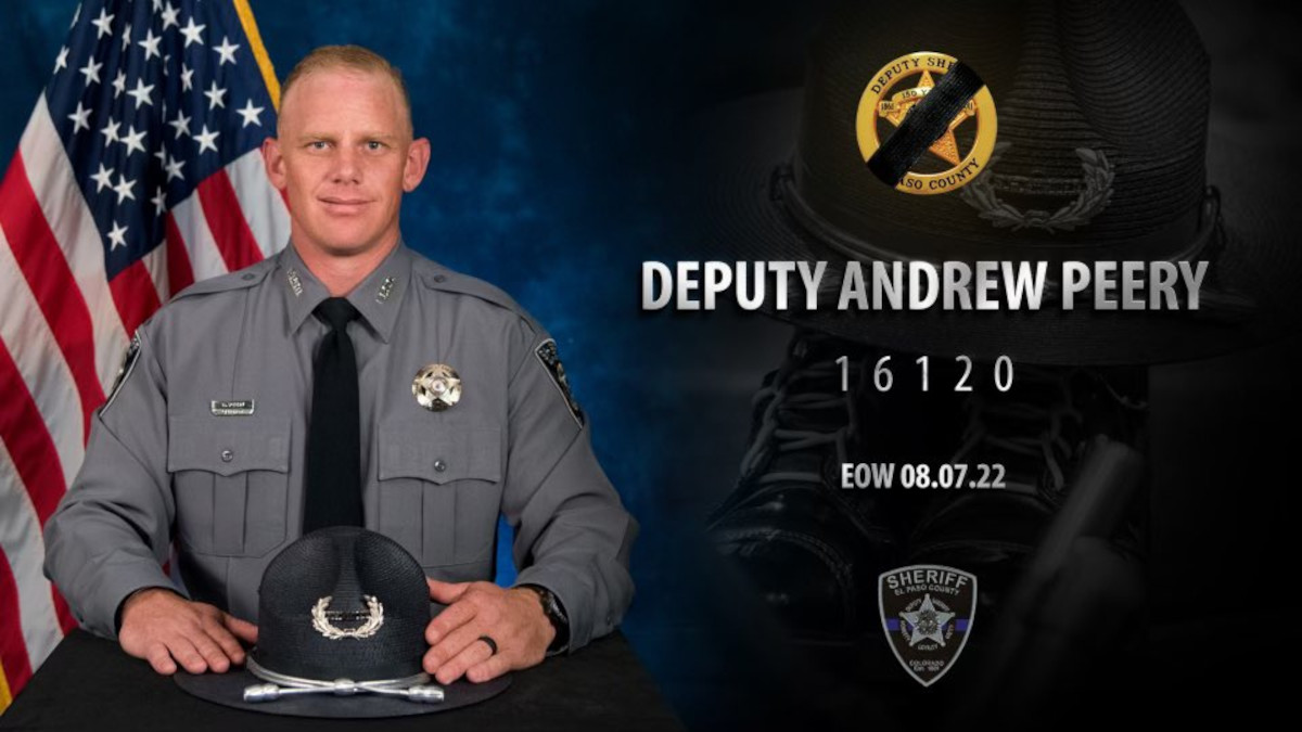 Deputy Andrew Peery, a six-year veteran of the El Paso County Sheriff’s Office, died after being shot while responding to a call Sunday.