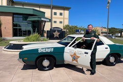 Polk County Sheriff Grady Judd is shown with the department’s fully restored 1972 Ford Galaxie. The department was given the car, in civilian form, in 2014 and restoration was completed in time to recognize the sheriff’s being with the department 50 years in July.