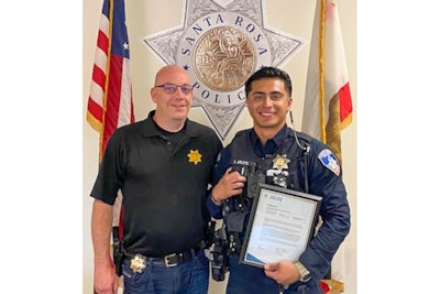 Officer Irfaan Jaleel of the Santa Rosa Police Department received a commendation over the weekend for saving a drowning child. (Photo: Santa Rosa PD/Facebook)