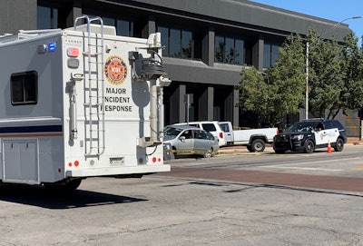 The Kansas Bureau of Investigation’s Crime Scene Response Team responded to Topeka following an exchange of gunfire between a homicide suspect and officers. The suspect was fleeing, exchanged gunfire during the pursuit, and continued to shoot at officers after he wrecked his car.
