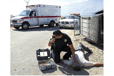 Zoll Medical’s larger Mobilize Trauma Kits come complete with a tablet that automatically runs the Mobilize app. The app, which runs on both Apple and Android devices, walks users through how to perform first-aid for injured people.