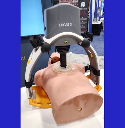 Stryker demonstrated the Lucas 3 chest compression system alongside several AEDs.