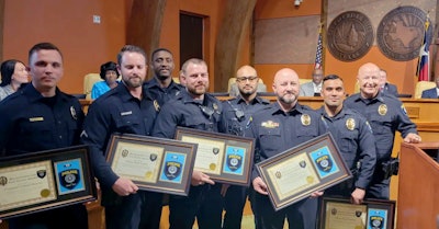 Sgt. Thomas Pritchett, Cpl. Marshall Herron, Officer Jon Morrison, Officer Raul Pedraza, Officer Josue Pena, Officer Kyle Carter, and Officer Tyrone Morris of the Cedar Hill Police Department (TX) have been names as the NLEOMF Officers of the Month for October 2022.