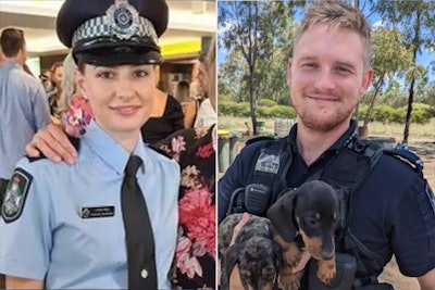 Tara Police Station Constables Rachel McCrow, 29, and Matthew Arnold, 26, were killed in the ambush. (Photo: Queensland Police Service/Facebook)