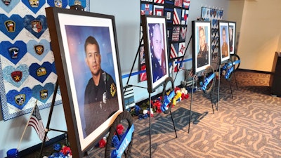 Upstairs in the second floor of the museum area is one corner which memorializes the five officers killed during the July 7, 2016, ambush of officers following a protest.