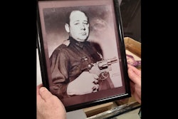One framed photo shows an officer holding the revolver taken from Lee Harvey Oswald when he was arrested.