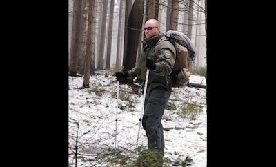 Sgt. Jordan R. Grabar participates in a cold weather training event.