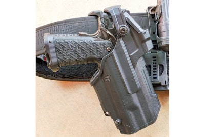 The steel parts are finished with black diamond-like coating (DLC), which is resistant to holster wear and abrasion.