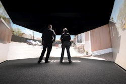 Multiple-screen VR training systems immerse officers in the scenerios.