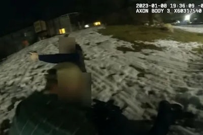Armed civilian woman provides cover for wounded Reno officer and his partner. (Photo: Reno PD video)