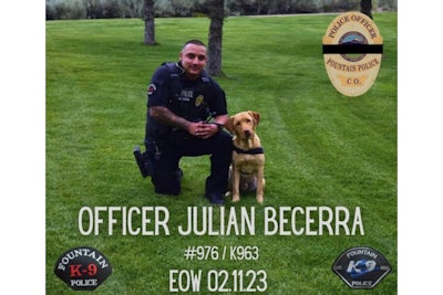 Officer Julian Becerra of the Fountain (CO) Police Department died after falling off of a highway bridge while pursuing suspects. (Photo: City of Fountain/Facebook)