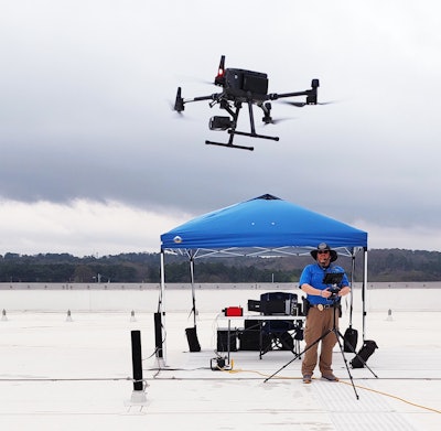 Sgt. Matt Murray, a rooftop pilot, flies the DJI Matrice 300 RTK.