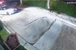 A Sarasota (FL) Police Officer was struck by a suspect's vehicle while investigating a burglary Monday.