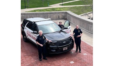 Chief Shannon Trump, of the Indiana University Health Department of Public Safety, is shown with Lt. Teresa McCollom, left, and Deputy Chief Allie Clements, right.