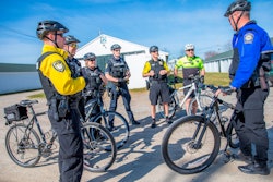 Representatives from the Delaware Police Department, Hilliard Police Department, Dublin Police Department , Powell Police Department, and Delaware County EMS gather for training.