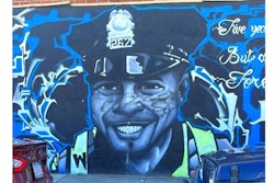 The mural was vandalized in March, but last week was repaired by the artist.