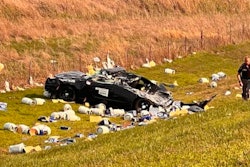 A tractor trailer slammed into an Oklahoma Highway Patrol vehicle and a fire truck at the scene of an earlier crash.