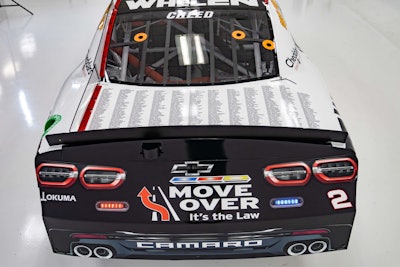 The decklid of the car featured the names of 556 officers killed in the line of duty that were added to the walls of the National Law Enforcement Officers Memorial in 2023.