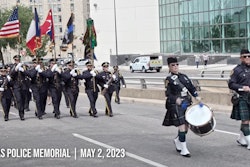 Dallas Police Department officers participate in the annual memorial ceremony.