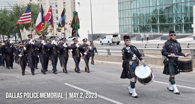 Dallas Police Department officers participate in the annual memorial ceremony.