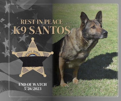 Wake County, NC, Sheriff's K-9 Santos was killed Friday in a tragic accident involving an unintentional discharge.