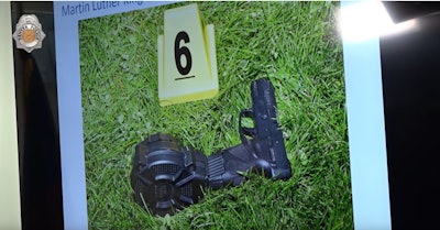 Pistol with 50-round drum magazine recovered at shooting of Denver officer.