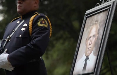 Portrait of Dallas Police Sergeant Claude C.W. Standridge who died in 1998 from complications from gunshut wounds he suffered in 1972. Standridge was given full honors by the Dallas PD this week.