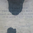 One of the inscriptions carved into the walls of the National Law Enforcement Officers Memorial in Washington, DC.