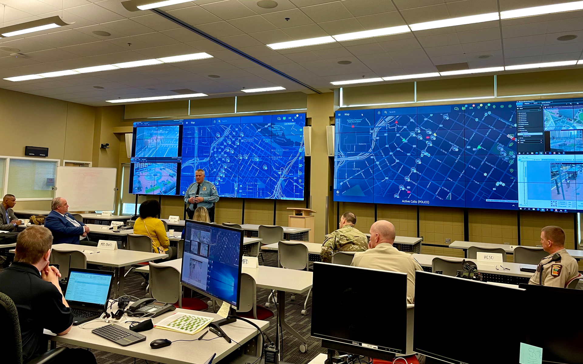 The Fusus platform in use by real-time crime center personnel.