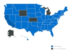 Users can click on individual states on the Vector Solutions map and learn about recently passed legislation affecting law enforcement.