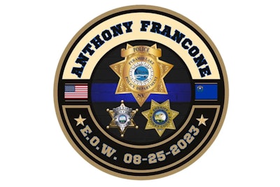 In his career Officer Anthony Francone served with the Pyramid Lake Police Department, the Eureka County Sheriff's Office, and the Storey County Sheriff's Office.