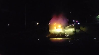 Longmont Police Officer Justin Hill responded to a burning wreck on Sept. 1.