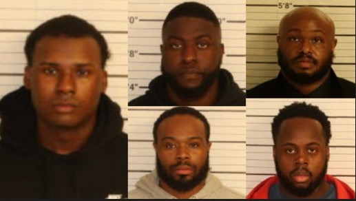 Left: Justin Smith, top center: Emmitt Martin III, top right: Desmond Mills Jr., center left: Demetrius Haley, right bottom: Tadarrius Bean