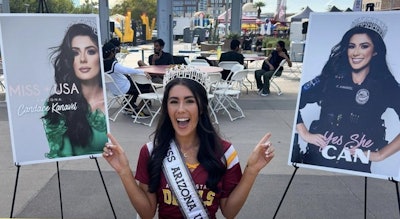 Officer Candace Kanavel of the Tempe Police Department is competing in the Miss USA pageant as Miss Arizona USA.
