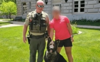 Former Boone County (Iowa) Sheriff's sergeant Dallas Wingate with now deceased K-9 partner Bear.