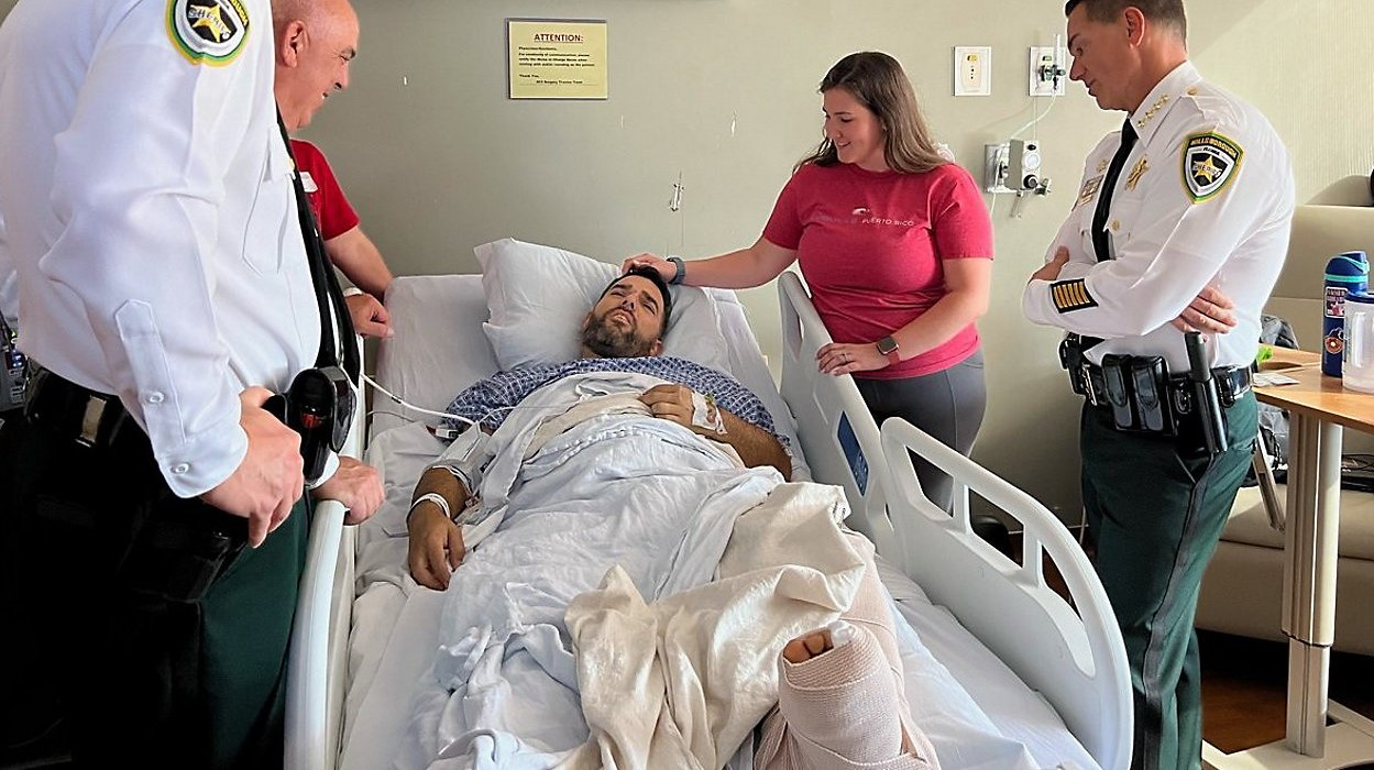 Corporal Carlos Brito of the Hillsborough County (Florida) Sheriff's Office remains hospitalized after last week vehicular attack.