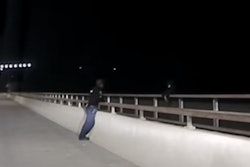 Great Falls (Montana) Master Police Officer Jacob Smith talks to a suicidal subject. Officer Smith was able to talk the teen male out of jumping.